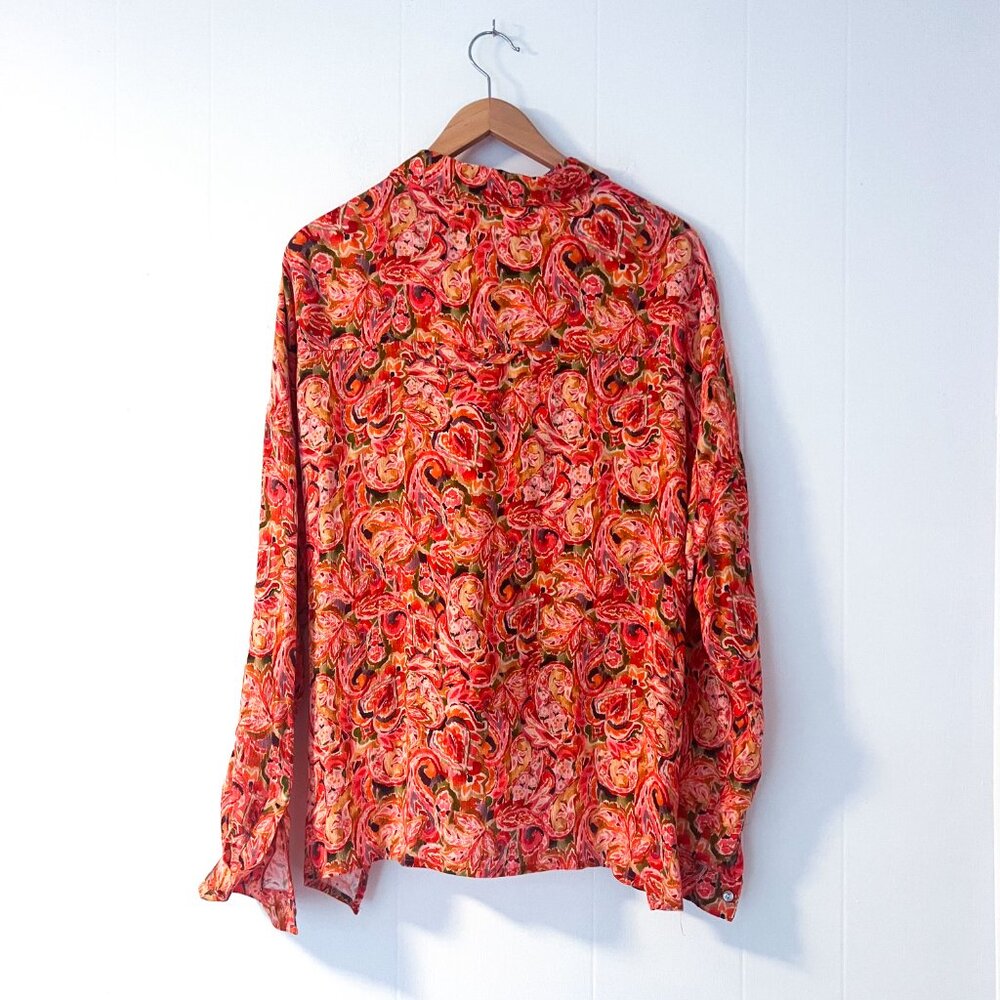 DEAR JOHN DENIM arianna front tie shirt in autumn paisley Medium - Picture 8 of 16